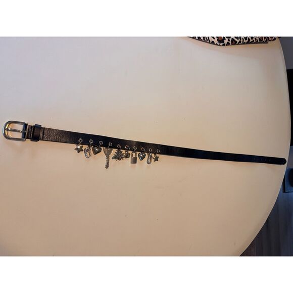 Zara Leather Gold Charm Hip Belt Sz S